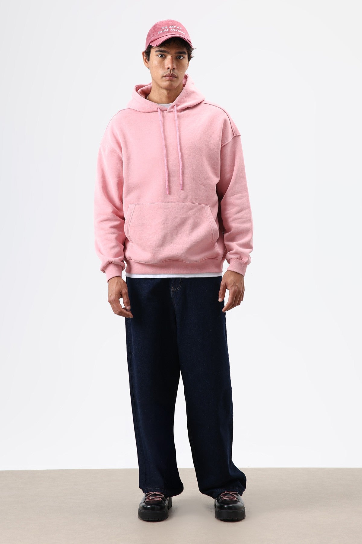 Basic Oversize Yıkamalı Hoodie