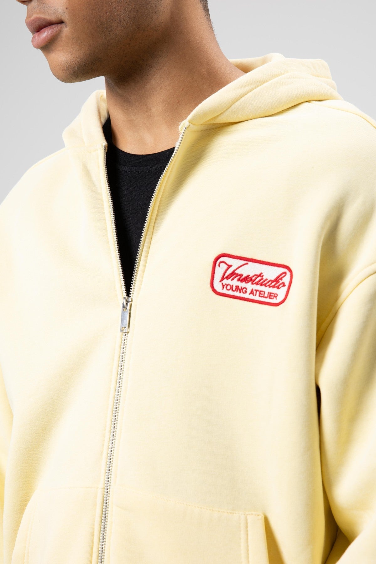 Oversize Fermuarlı Kapüşonlu Sweatshirt