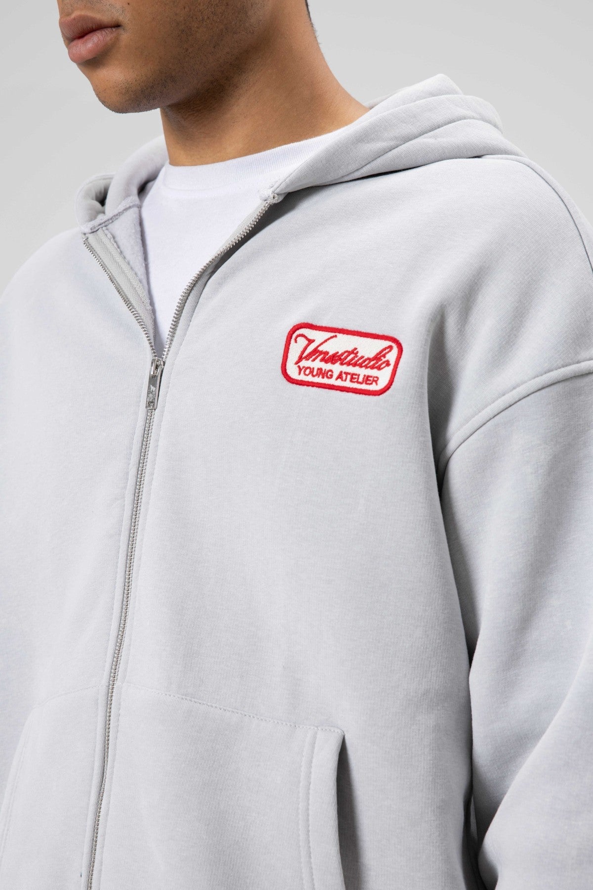 Oversize Fermuarlı Kapüşonlu Sweatshirt