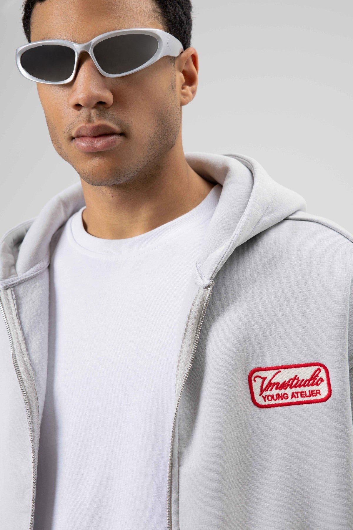 Oversize Fermuarlı Kapüşonlu Sweatshirt