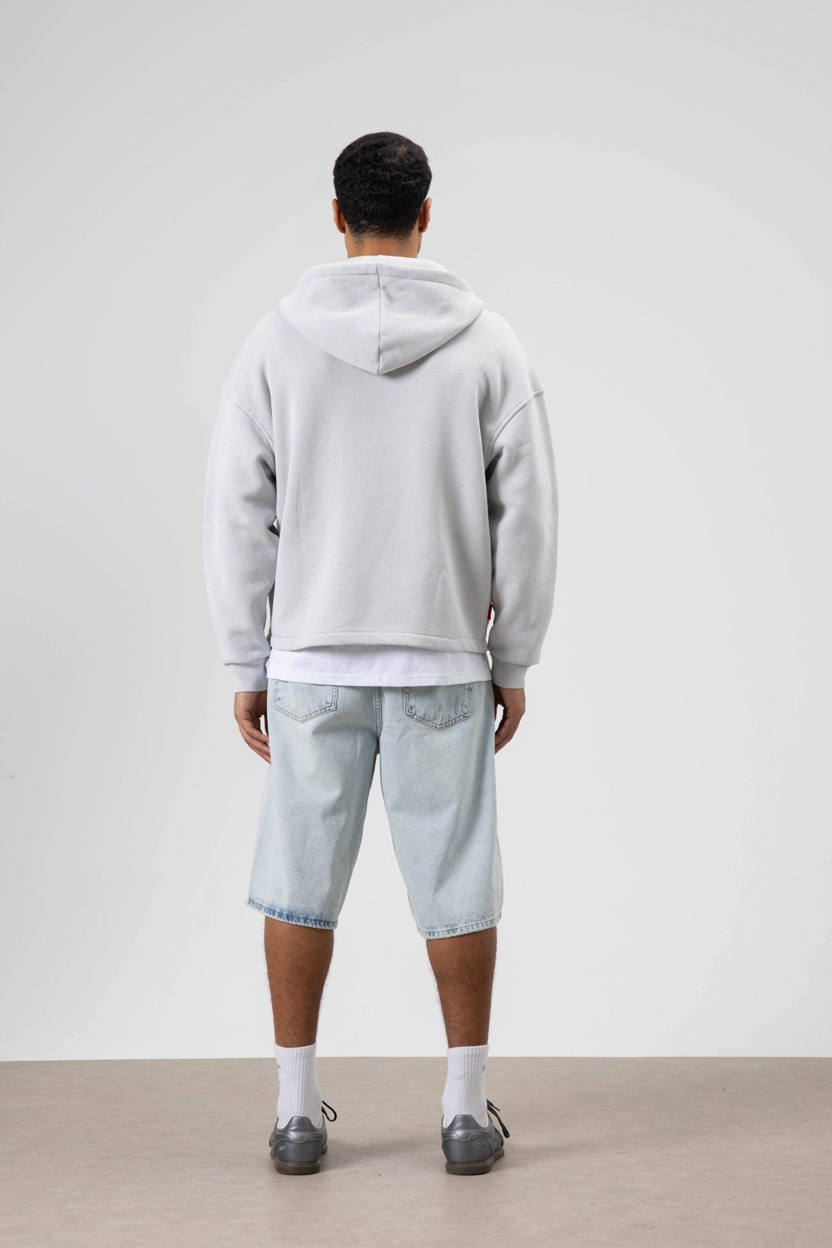 Oversize Fermuarlı Kapüşonlu Sweatshirt