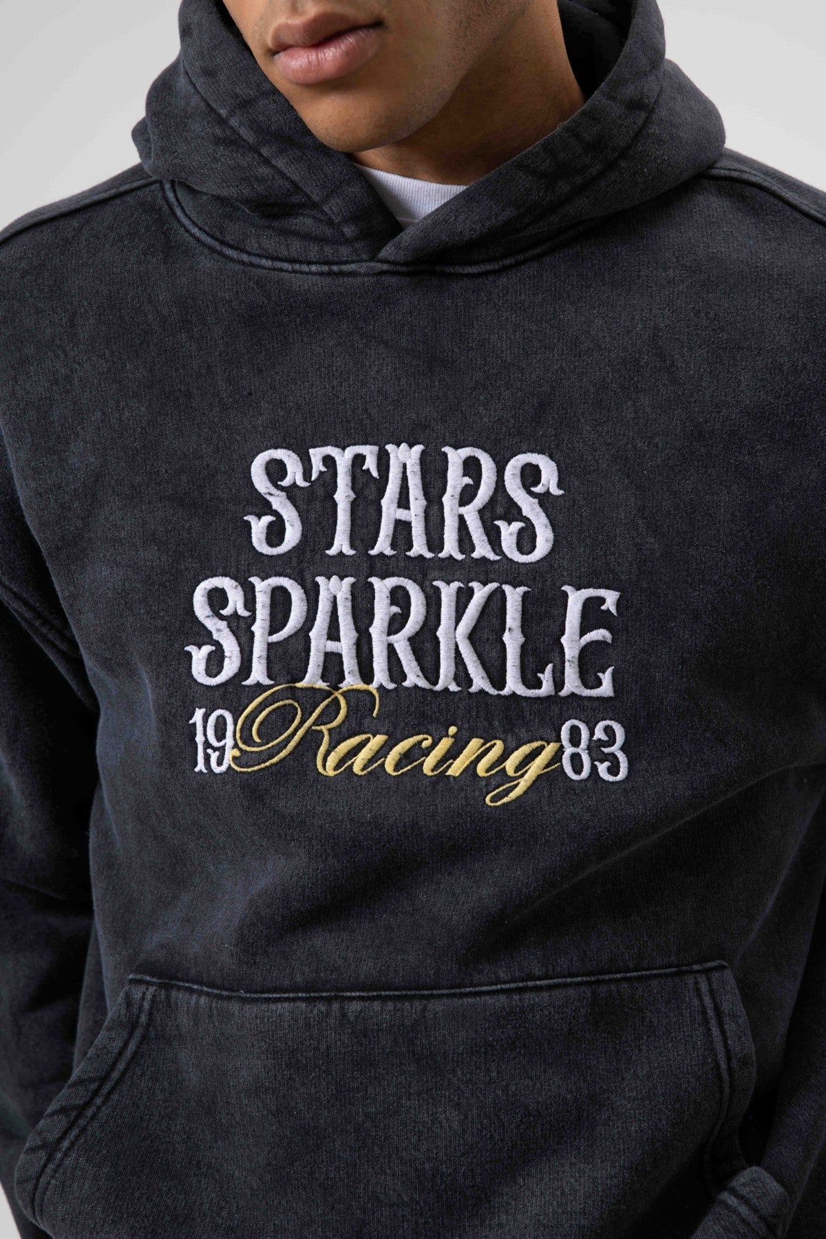Oversize Nakış BaskılıKapüşonlu Sweatshirt