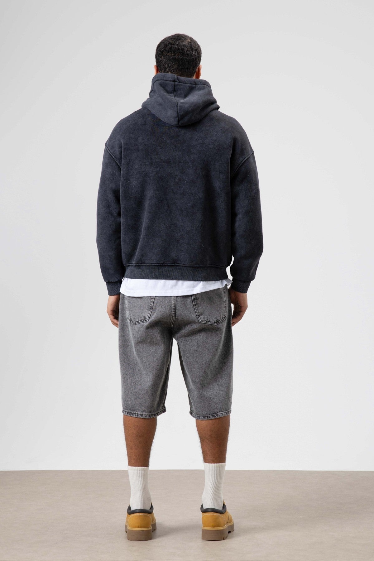Oversize Nakış BaskılıKapüşonlu Sweatshirt