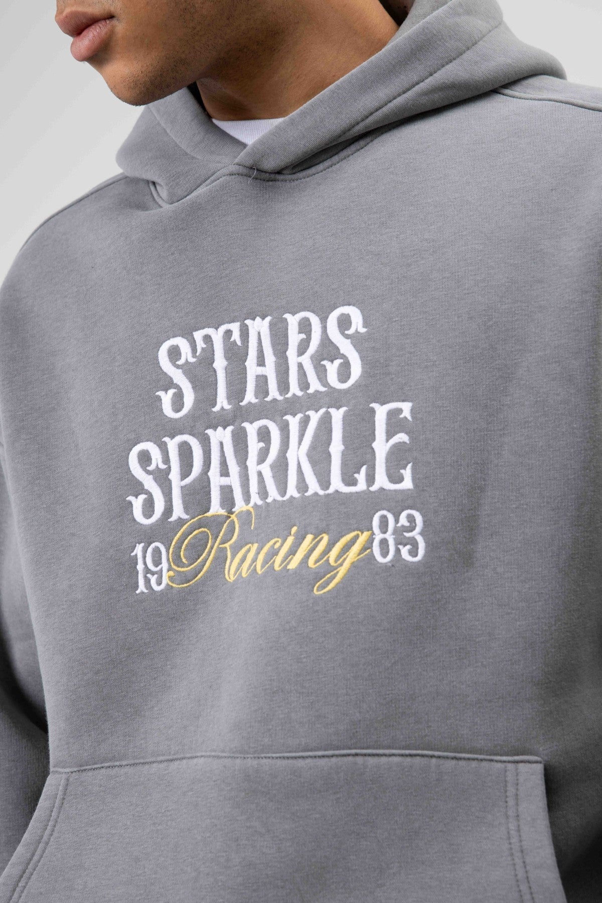 Oversize Nakış BaskılıKapüşonlu Sweatshirt