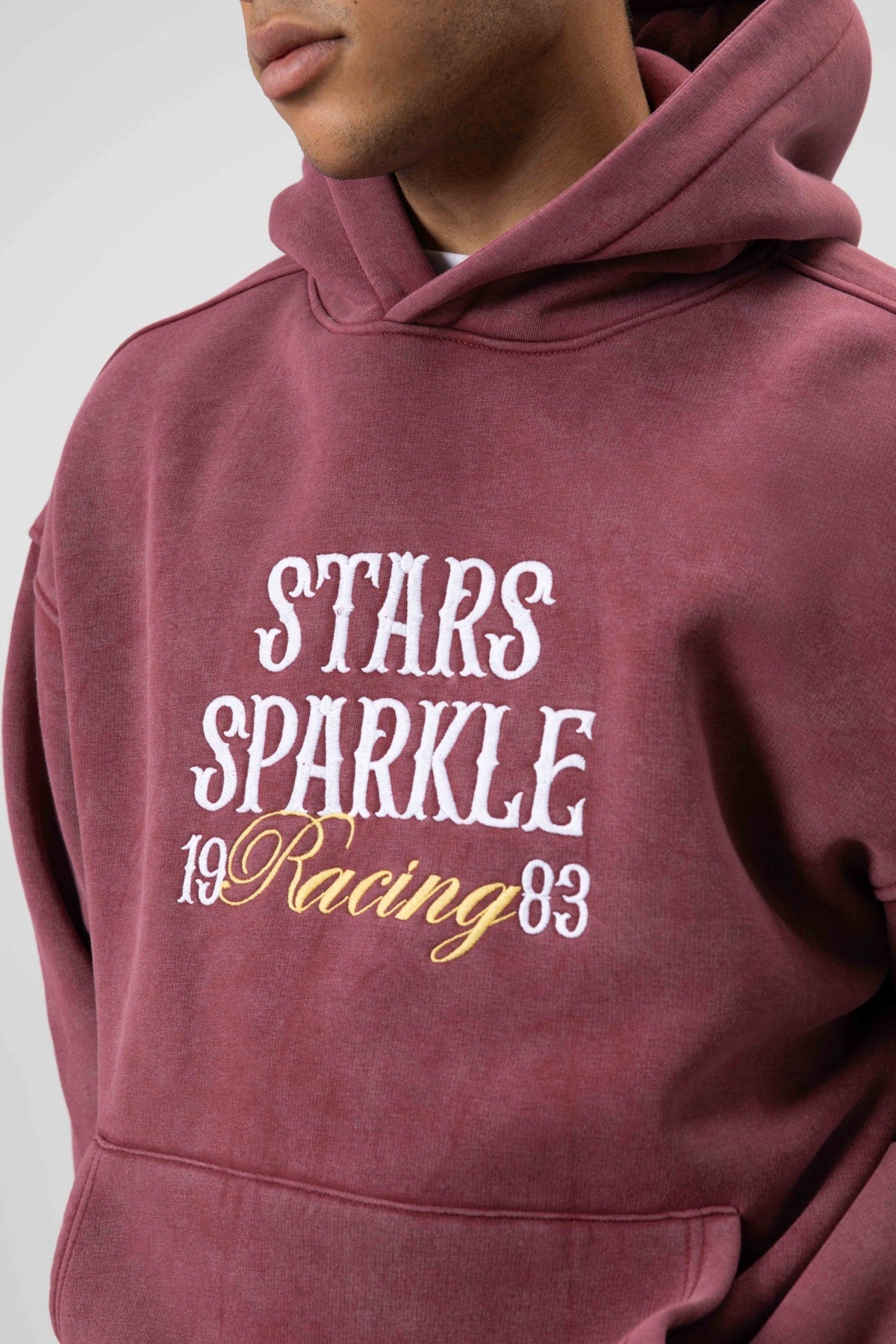Oversize Nakış BaskılıKapüşonlu Sweatshirt