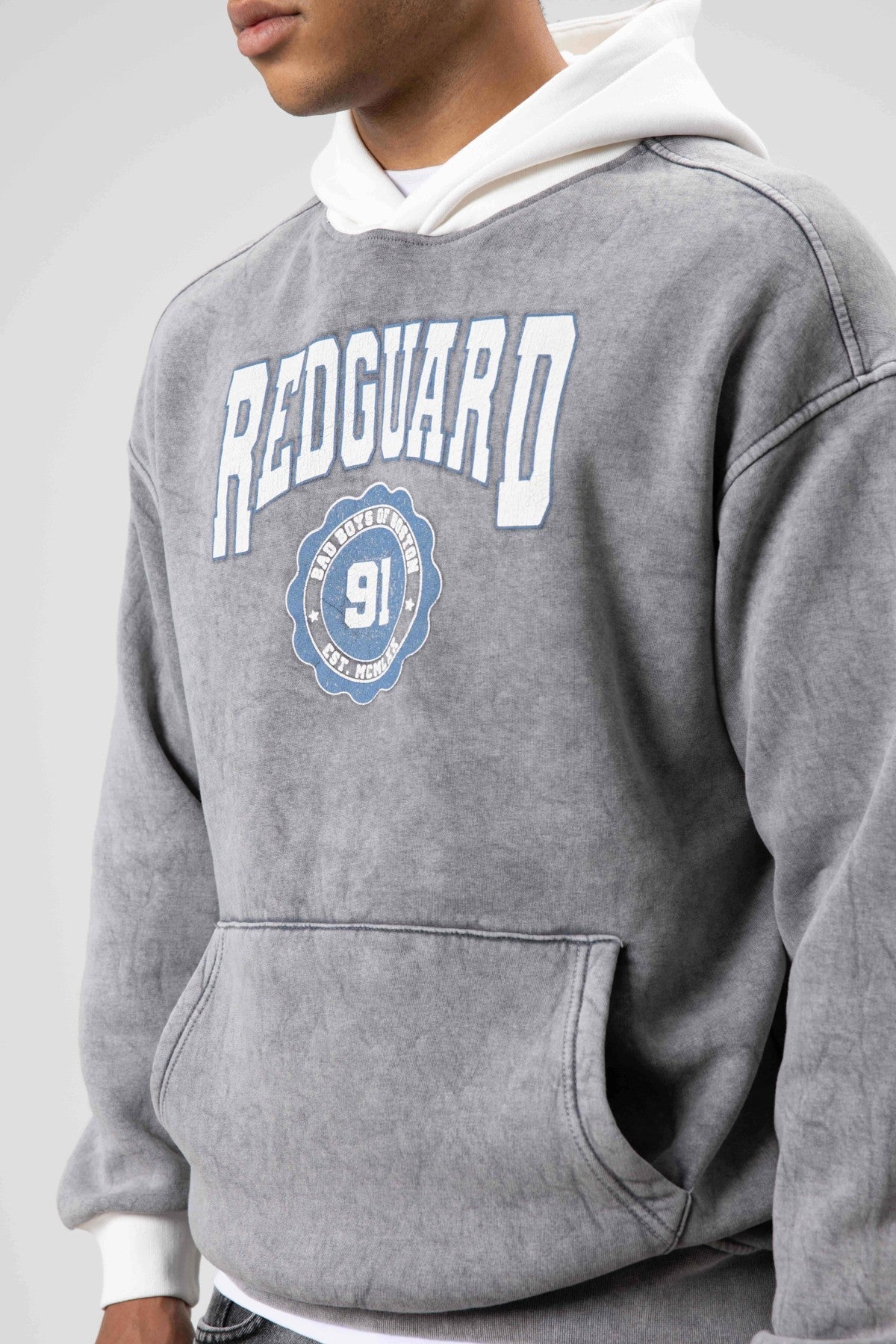 Oversize Baskılı Kapüşonlu Sweatshirt
