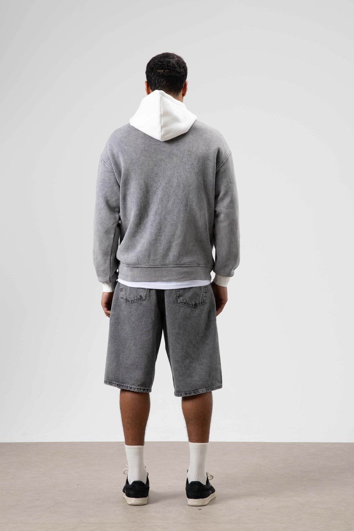 Oversize Baskılı Kapüşonlu Sweatshirt