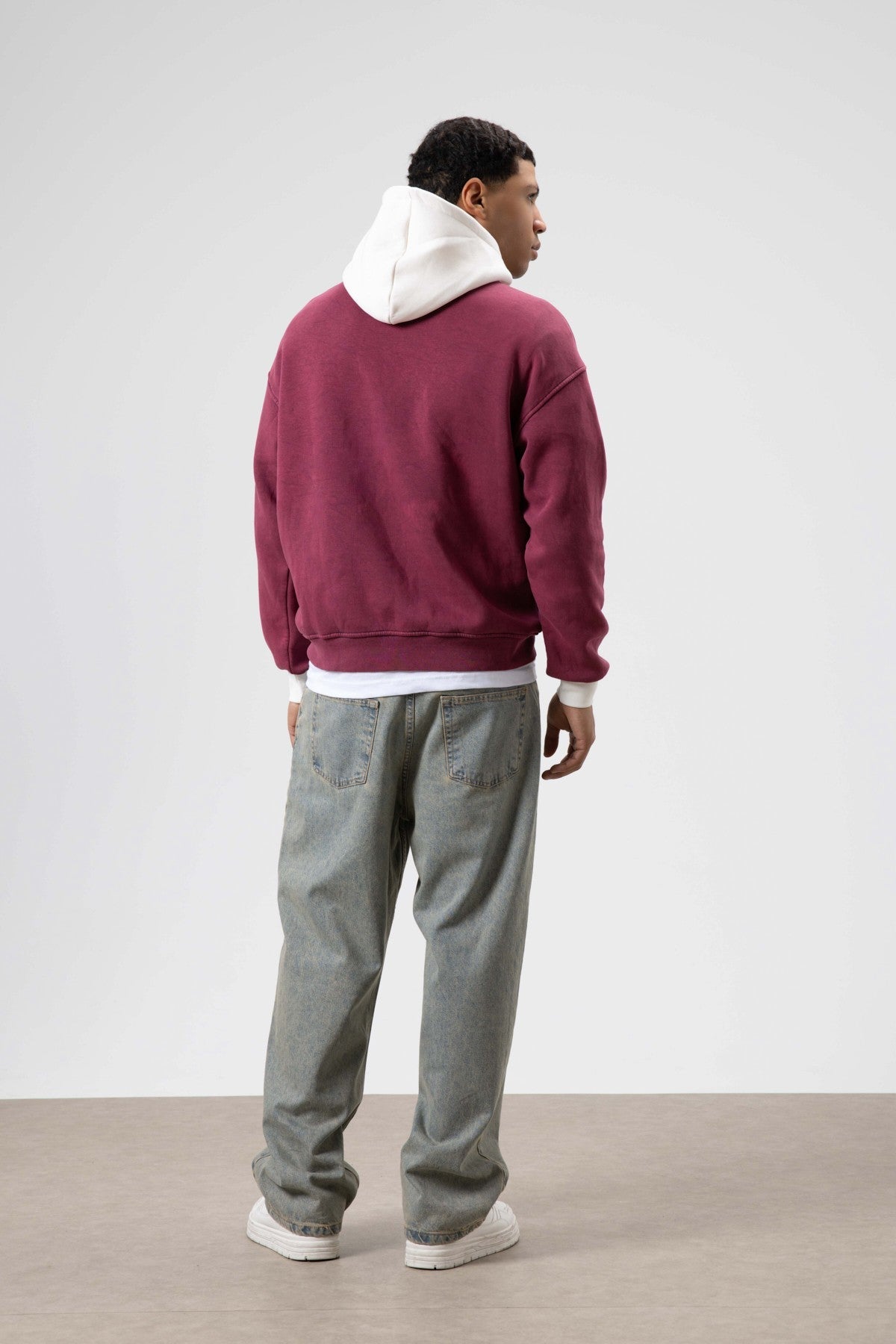 Oversize Baskılı Kapüşonlu Sweatshirt