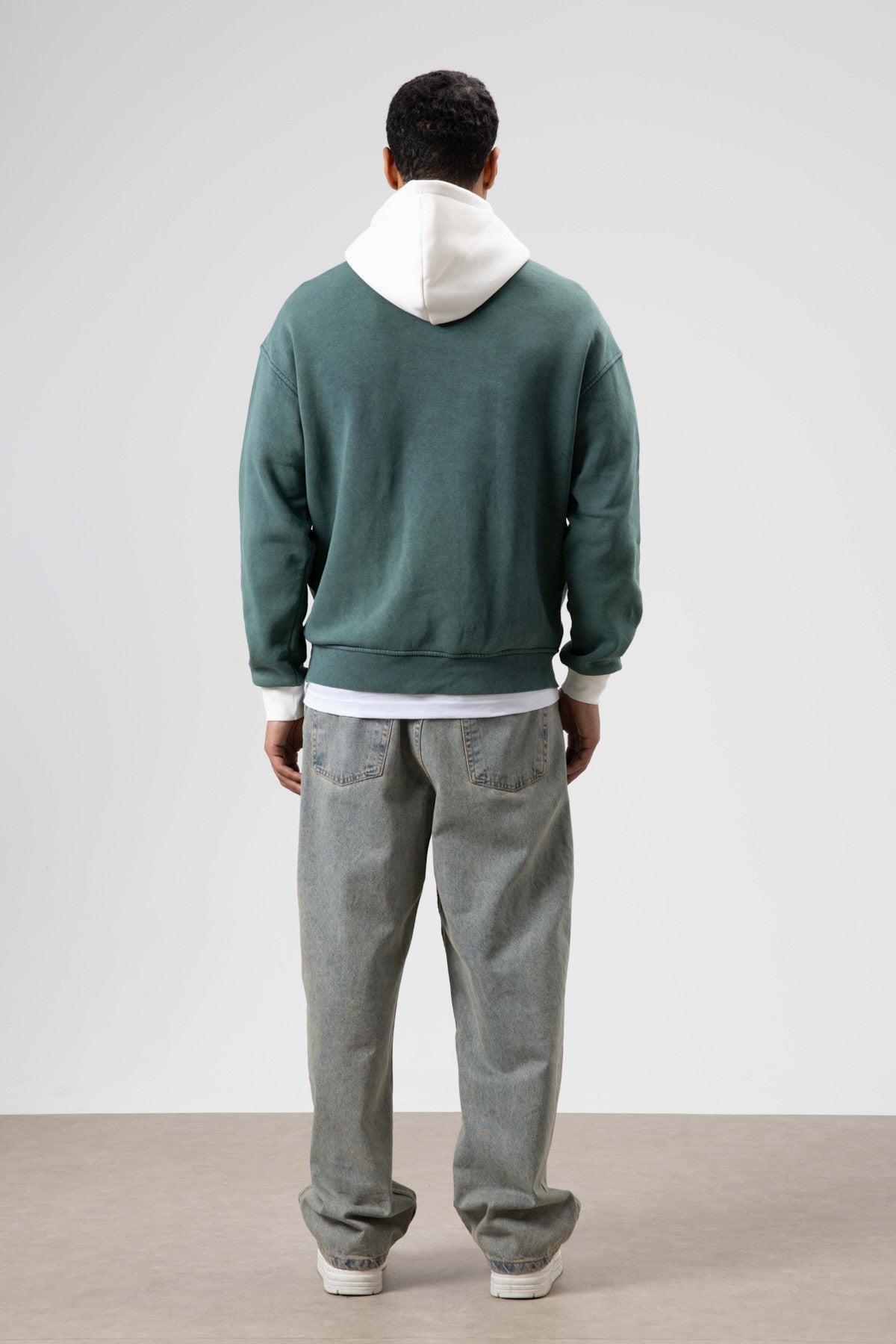 Oversize Baskılı Kapüşonlu Sweatshirt