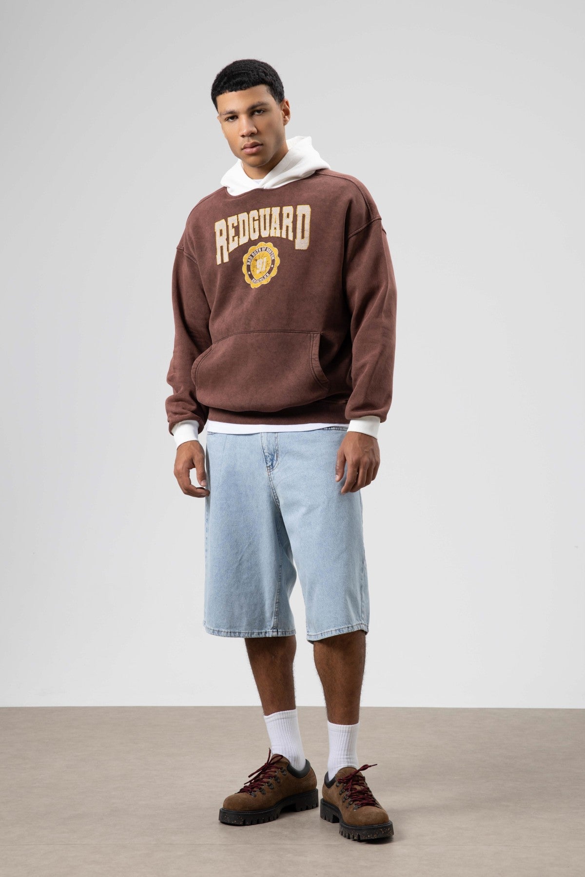 Oversize Baskılı Kapüşonlu Sweatshirt