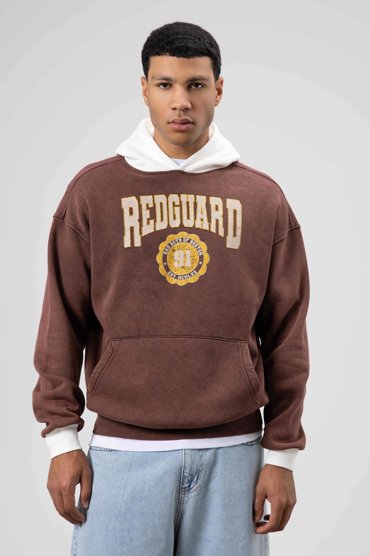 Oversize Baskılı Kapüşonlu Sweatshirt