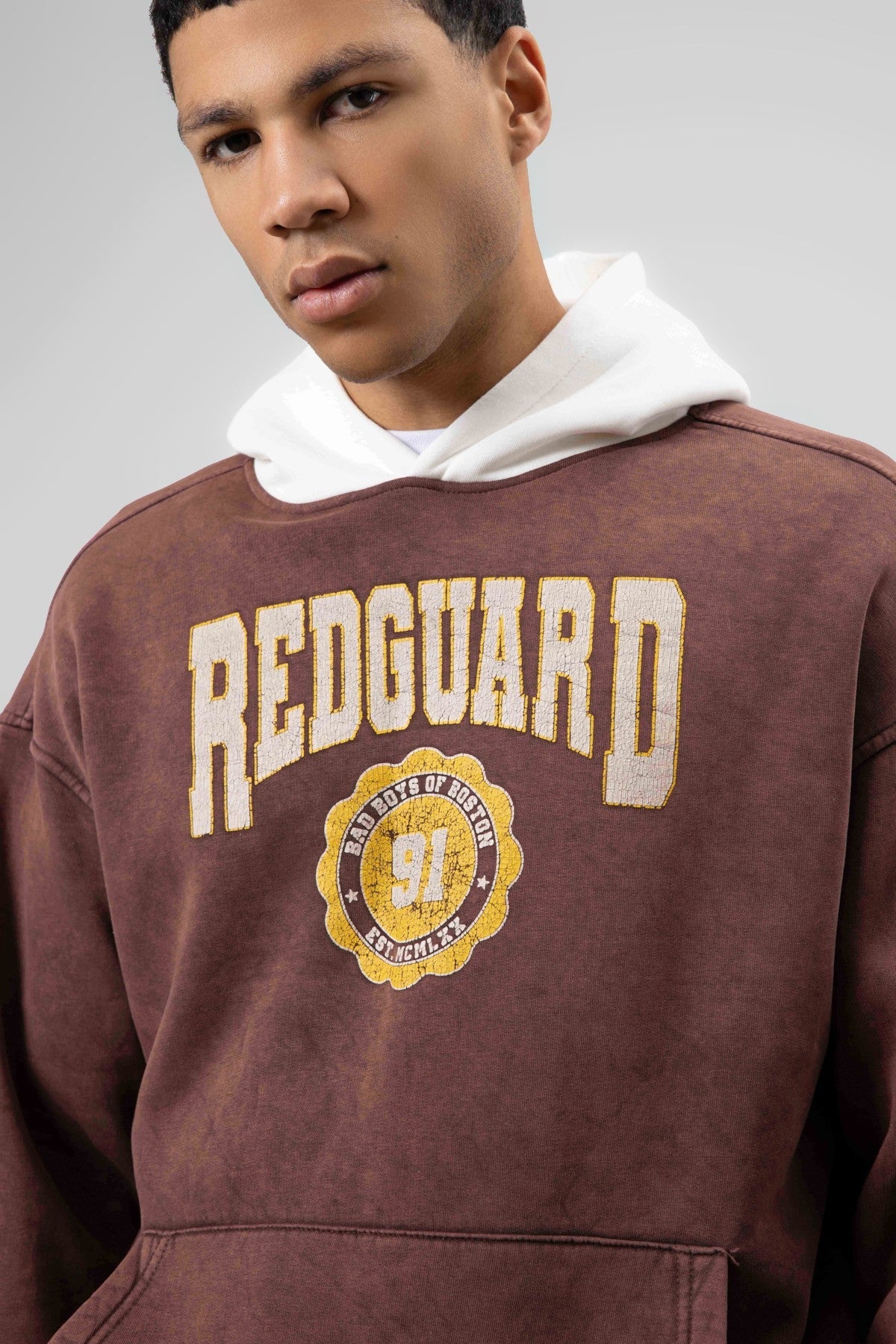 Oversize Baskılı Kapüşonlu Sweatshirt