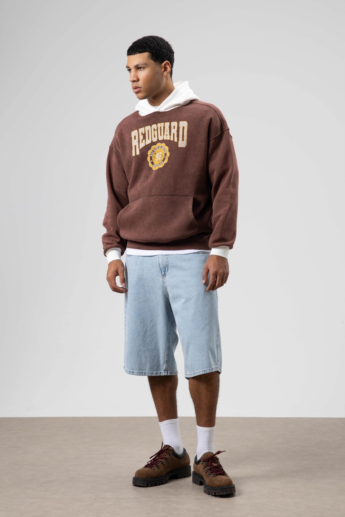 Oversize Baskılı Kapüşonlu Sweatshirt