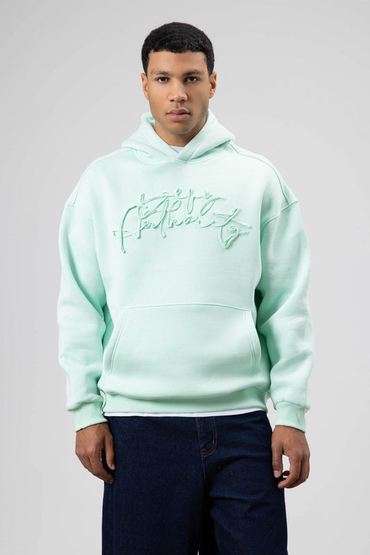 Oversize Baskılı Kapüşonlu Sweatshirt