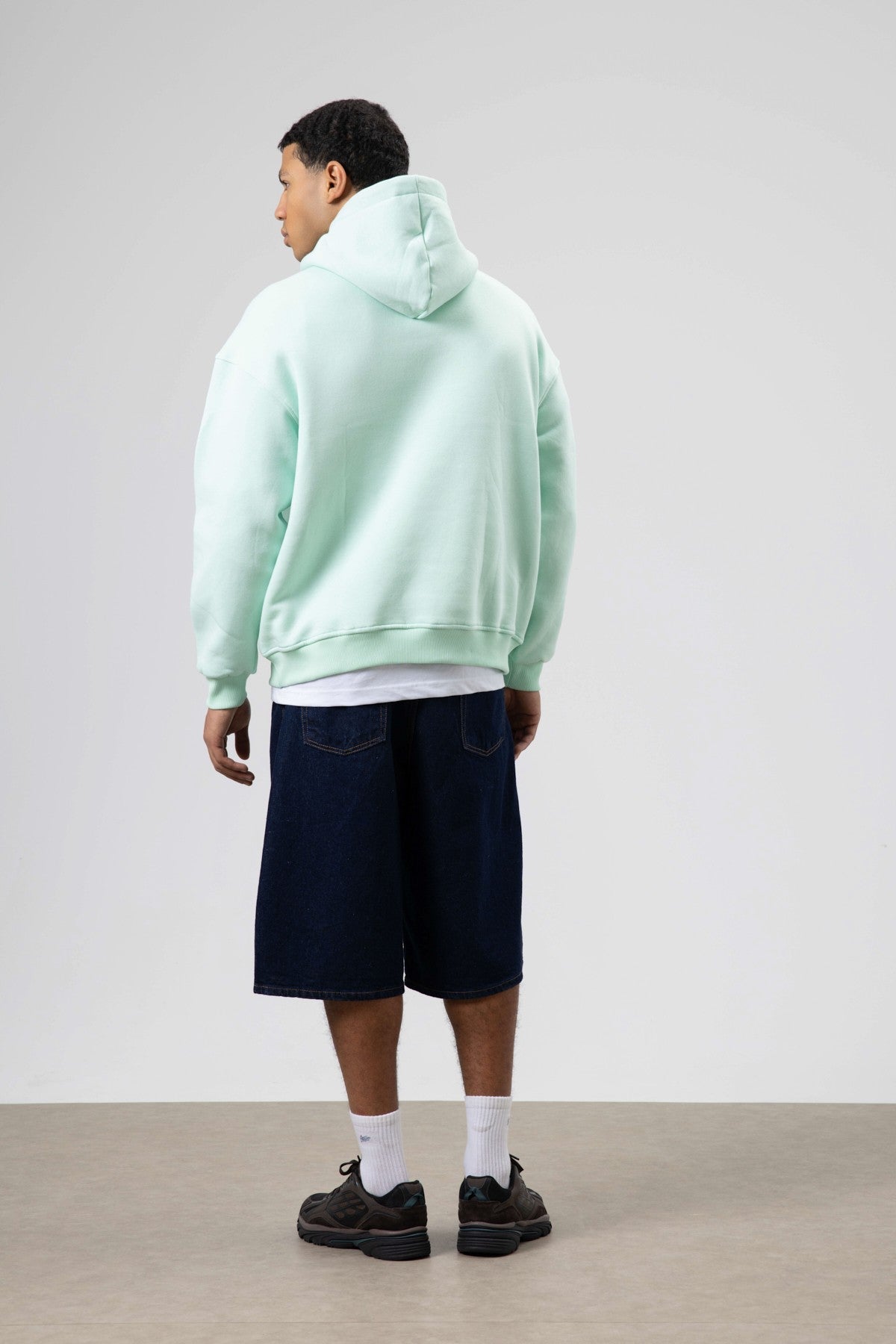 Oversize Baskılı Kapüşonlu Sweatshirt