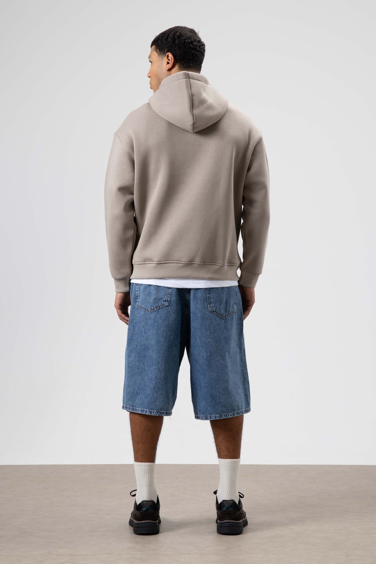 Oversize Baskılı Kapüşonlu Sweatshirt