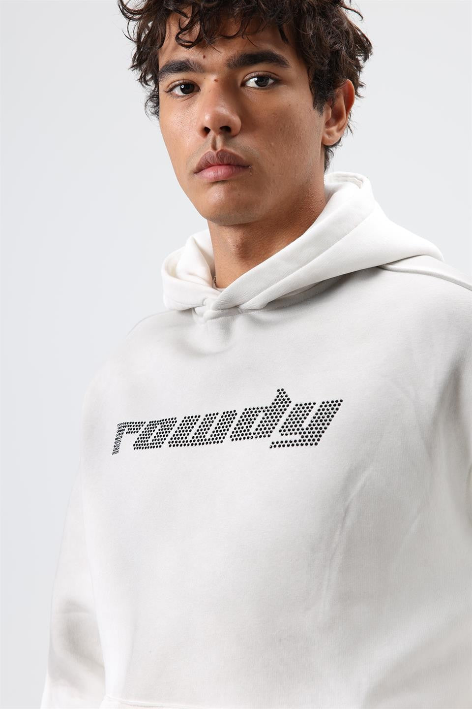 Oversize Baskılı Yıkamalı Hoodie
