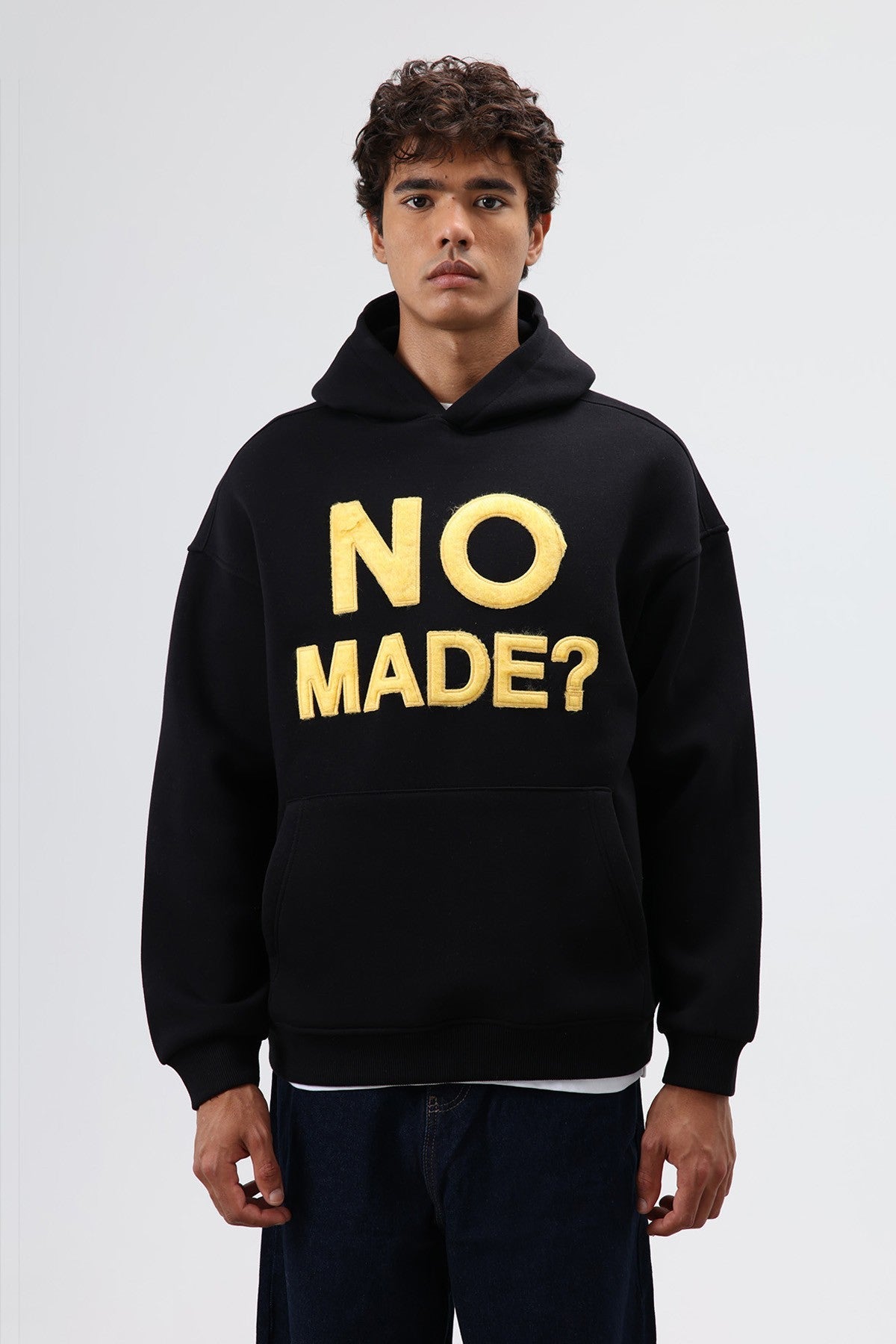 Oversize Baskılı Kapüşonlu Sweatshirt
