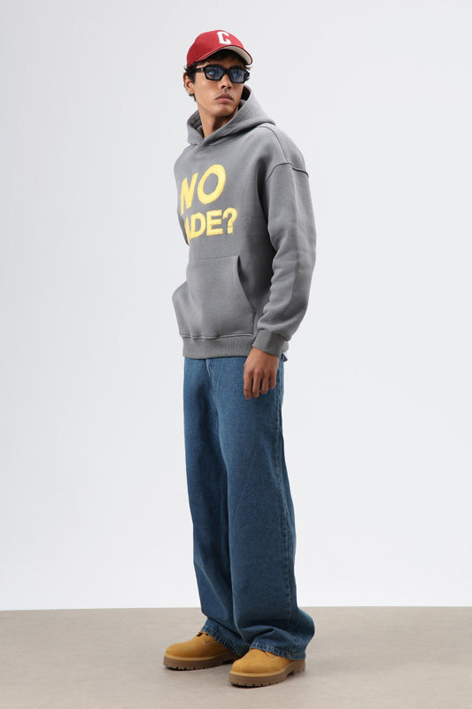 Oversize Baskılı Kapüşonlu Sweatshirt