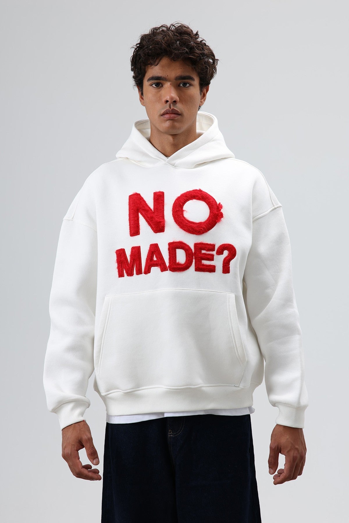 Oversize Baskılı Kapüşonlu Sweatshirt