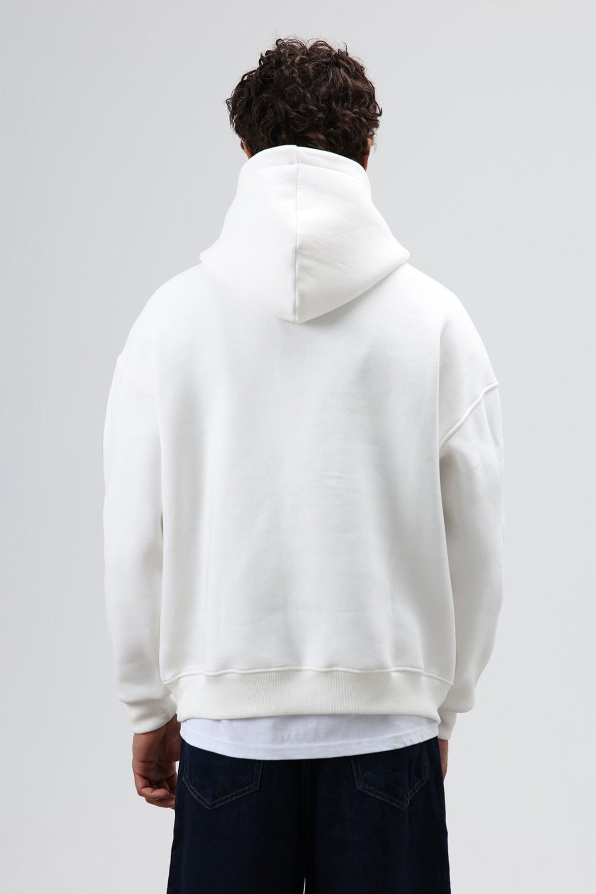 Oversize Baskılı Kapüşonlu Sweatshirt