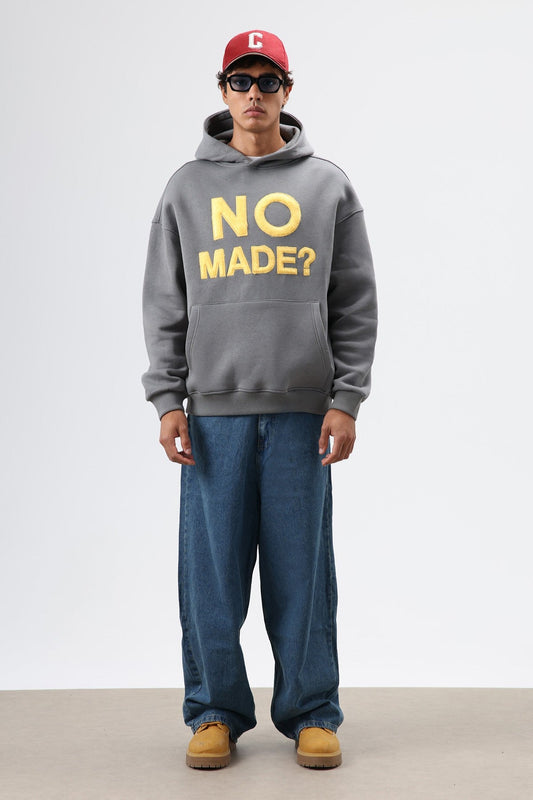 Oversize Baskılı Kapüşonlu Sweatshirt