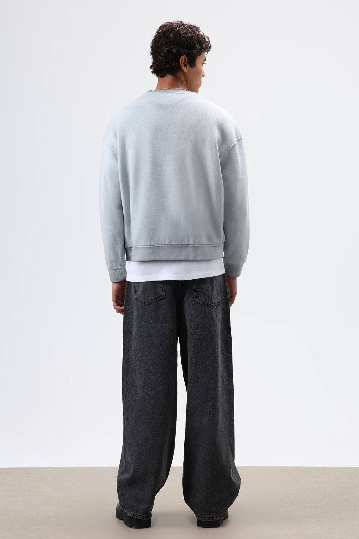 Oversize Bisiklet Yaka Cepli Sweatshirt