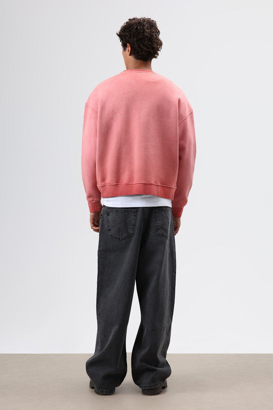 Oversize Bisiklet Yaka Cepli Sweatshirt