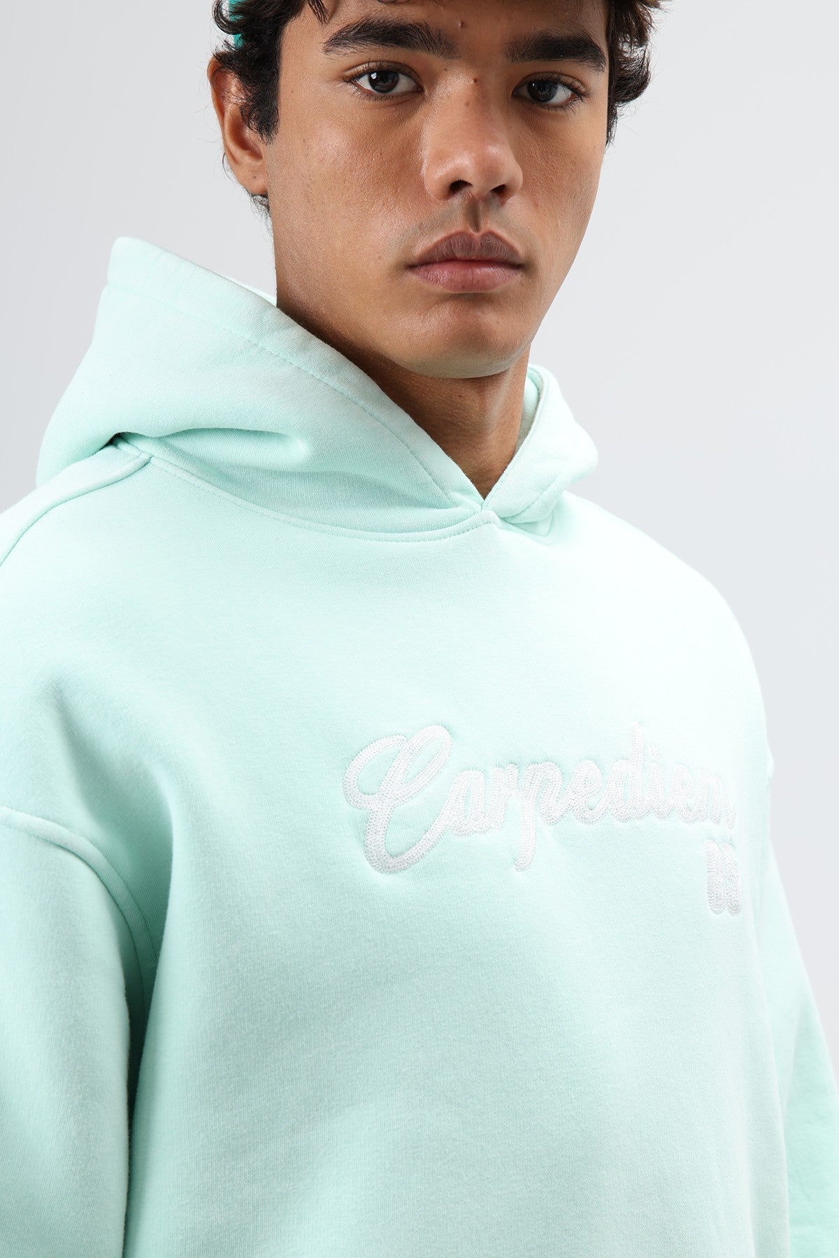 Oversize Baskılı Kapüşonlu Hoodie