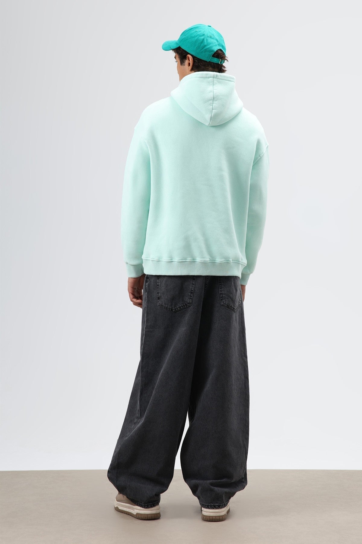 Oversize Baskılı Kapüşonlu Hoodie