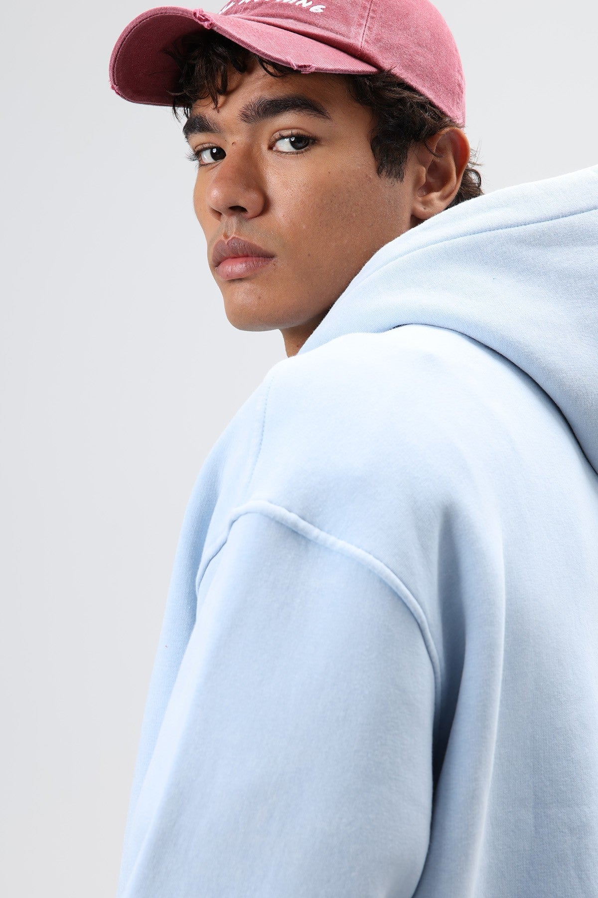 Oversize Baskılı Kapüşonlu Hoodie