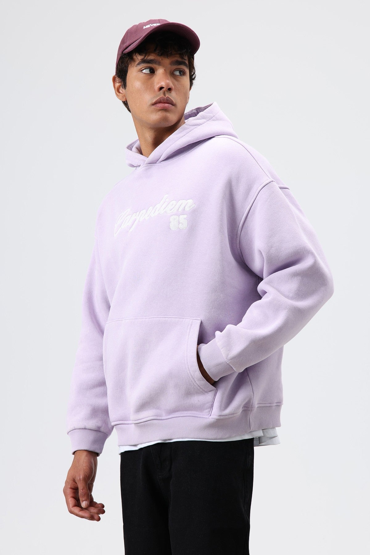 Oversize Baskılı Kapüşonlu Hoodie