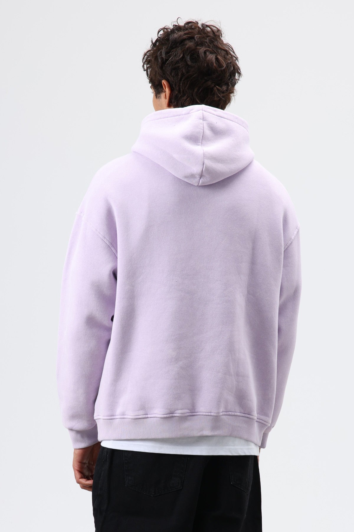 Oversize Baskılı Kapüşonlu Hoodie