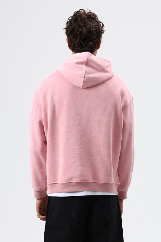 Oversize Baskılı Kapüşonlu Hoodie