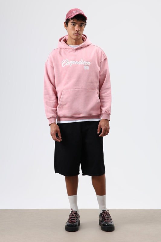 Oversize Baskılı Kapüşonlu Hoodie