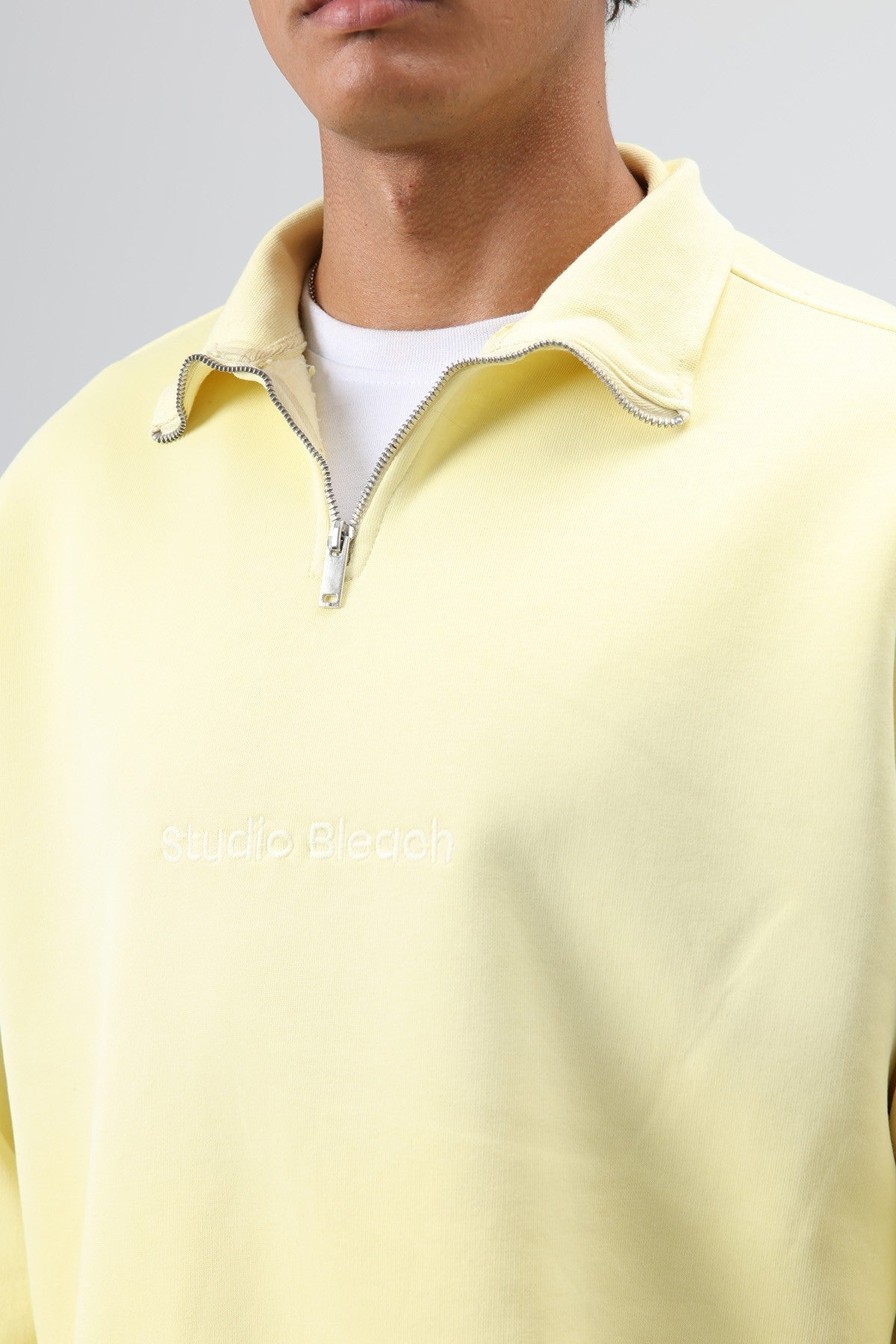 Yaka Fermuarlı Oversize Sweatshirt