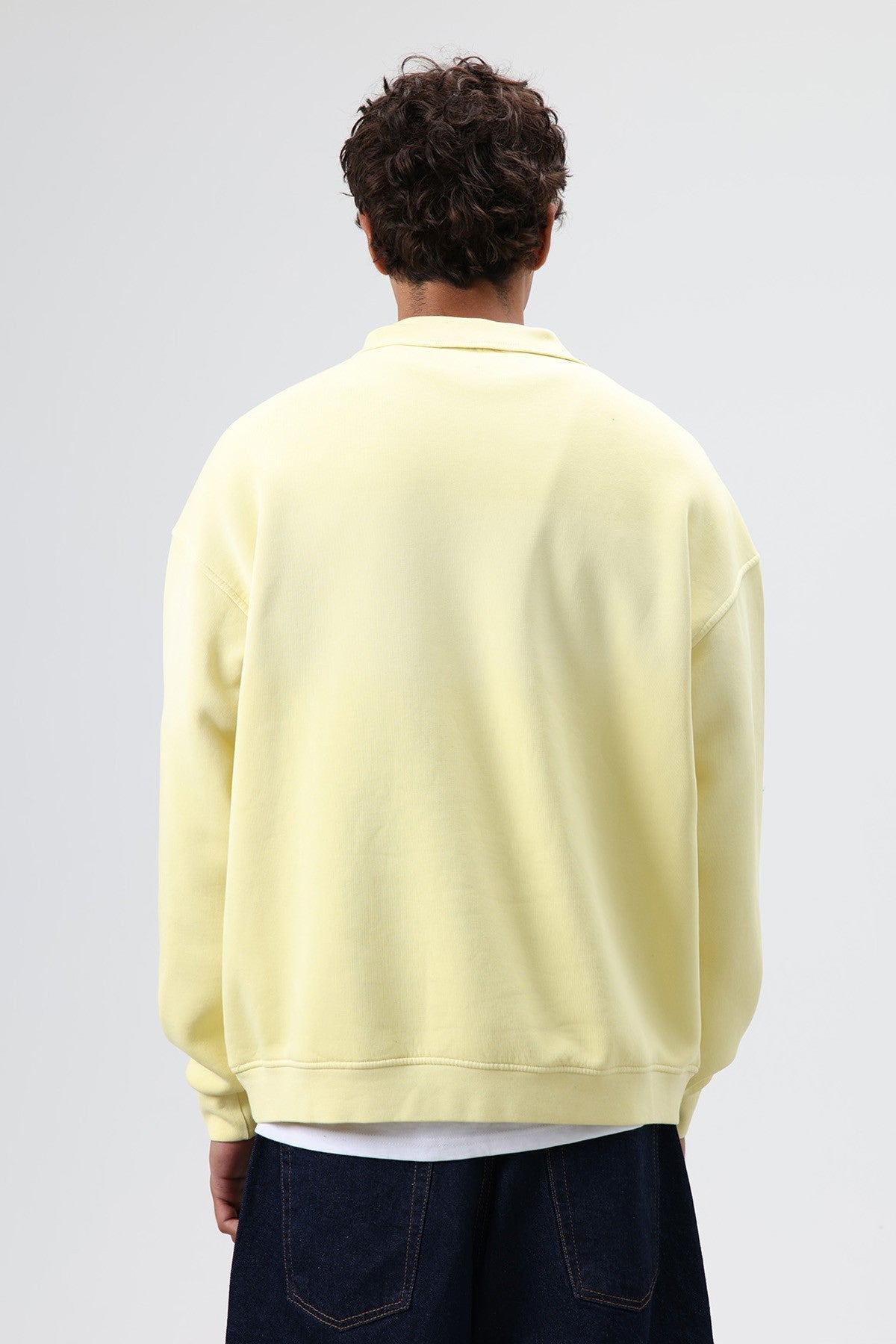 Yaka Fermuarlı Oversize Sweatshirt
