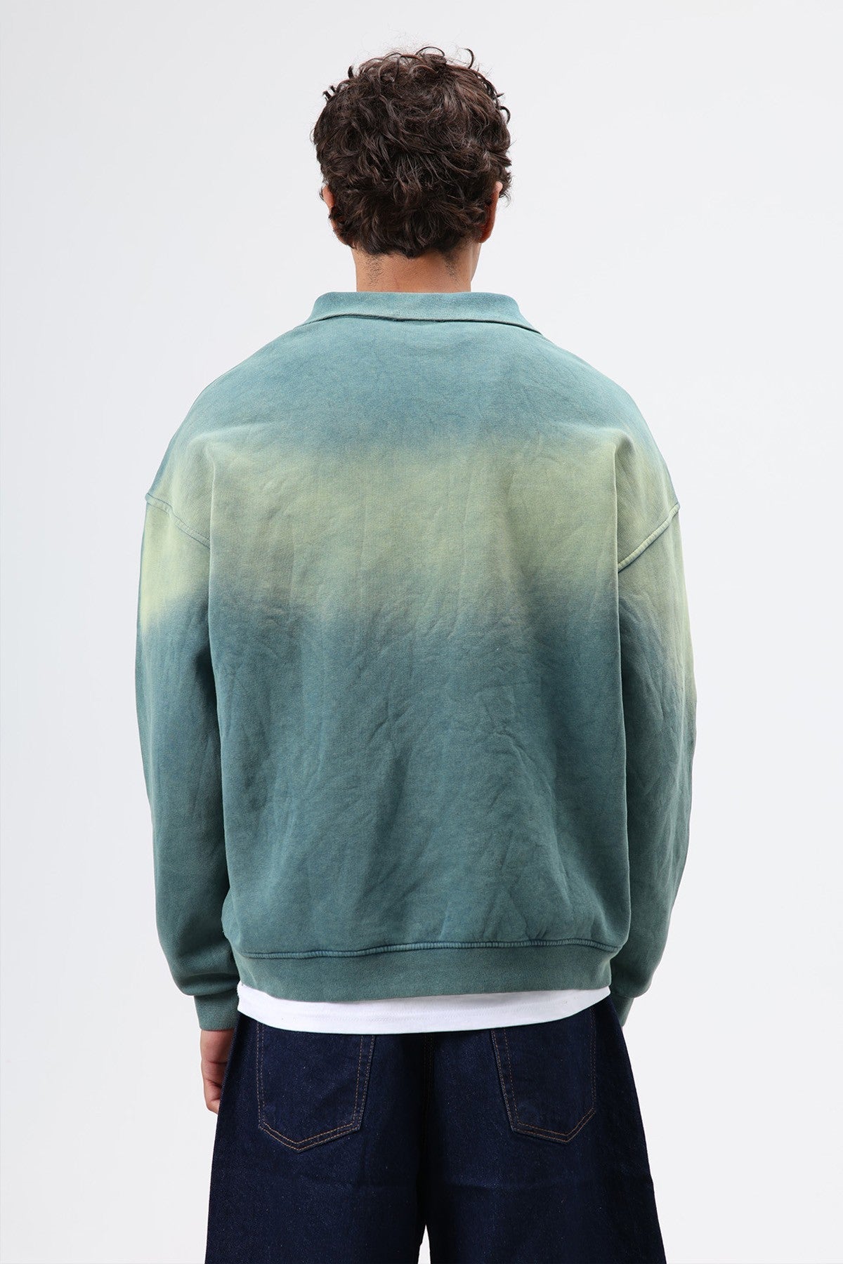 Yaka Fermuarlı Oversize Sweatshirt