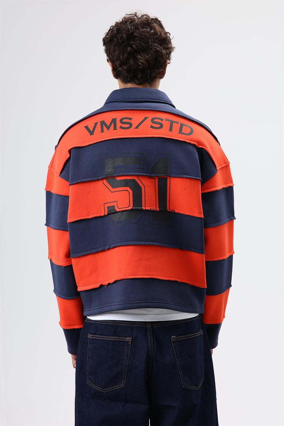 Oversize Şeritli Baskılı Sweatshirt