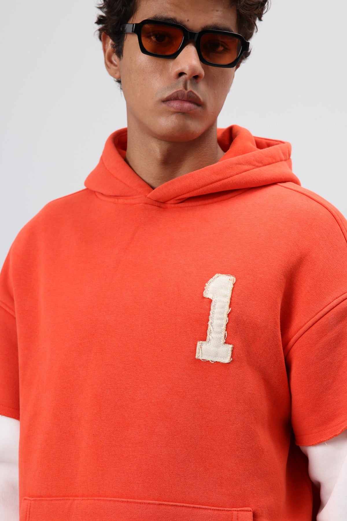 Oversize Kol Detaylı Kapüşonlu Sweatshirt