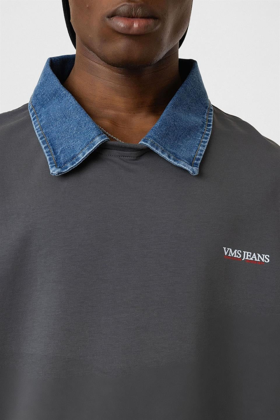Polo Yaka Yazı Detaylı Oversize Tişört