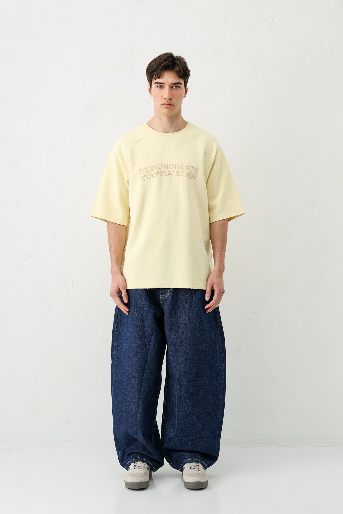 Oversize Reglon Kol Yazı Baskılı Tişört