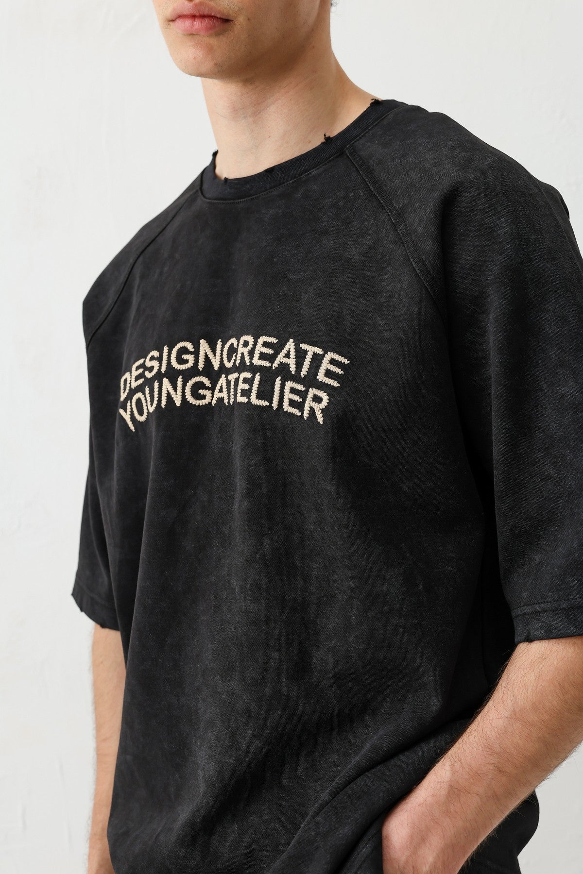 Oversize Reglon Kol Yazı Baskılı Tişört