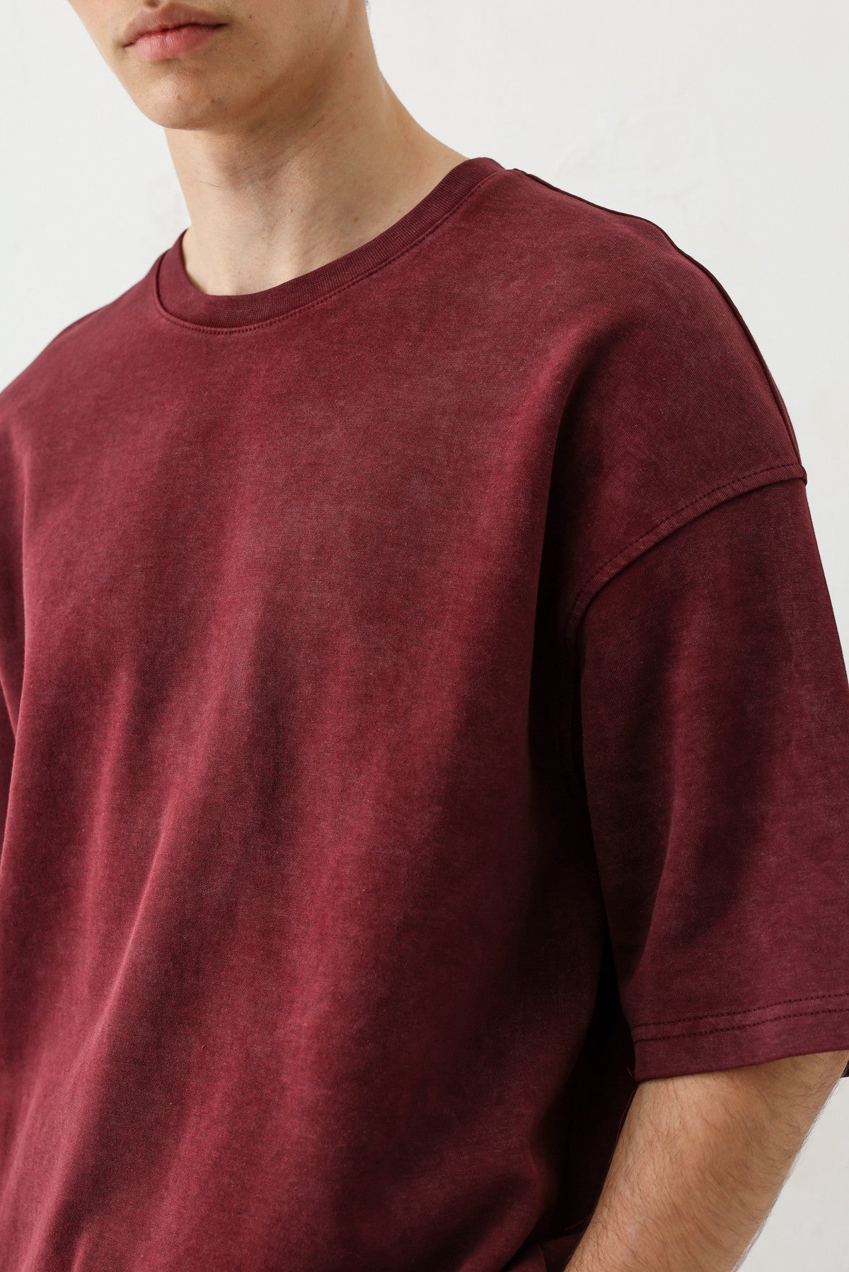 Kısa Kollu Yıkamalı Oversize Tişört