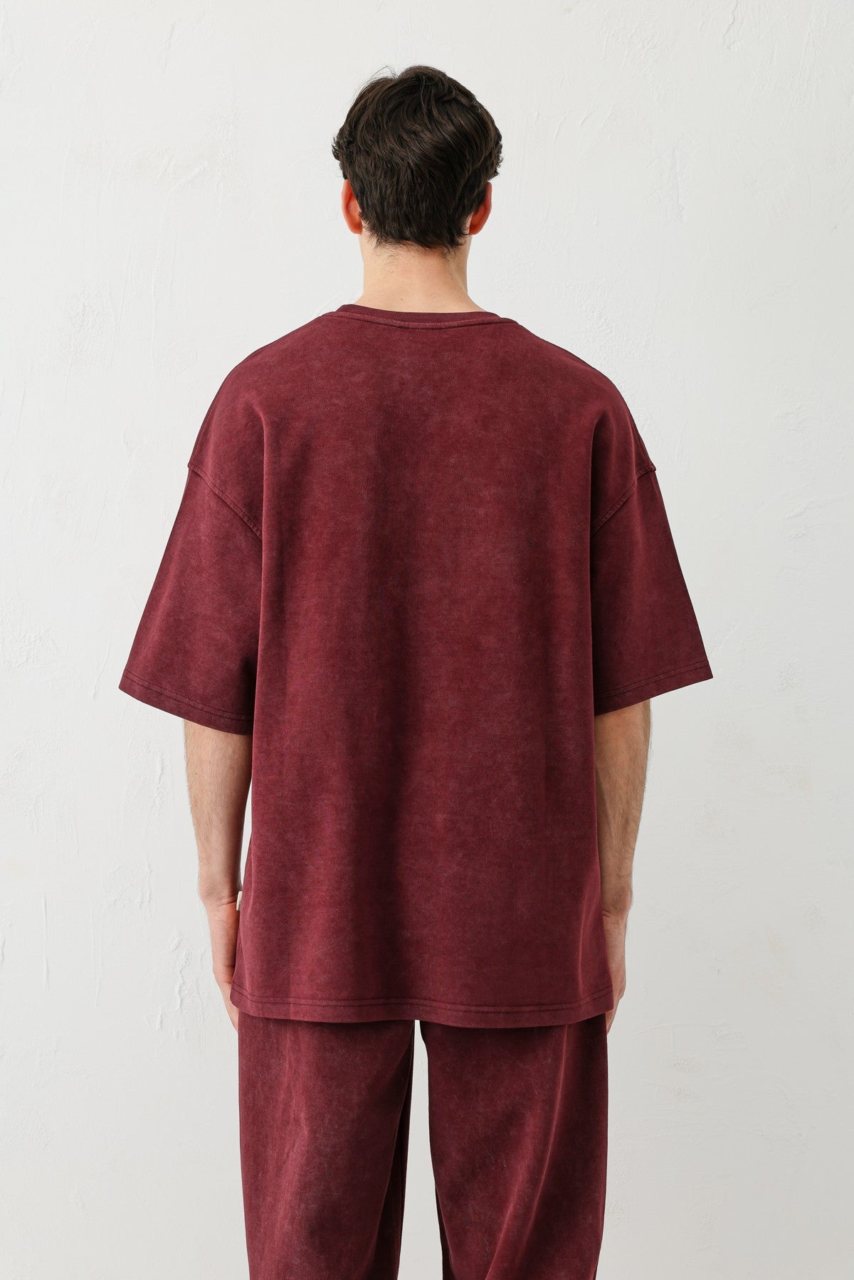 Kısa Kollu Yıkamalı Oversize Tişört