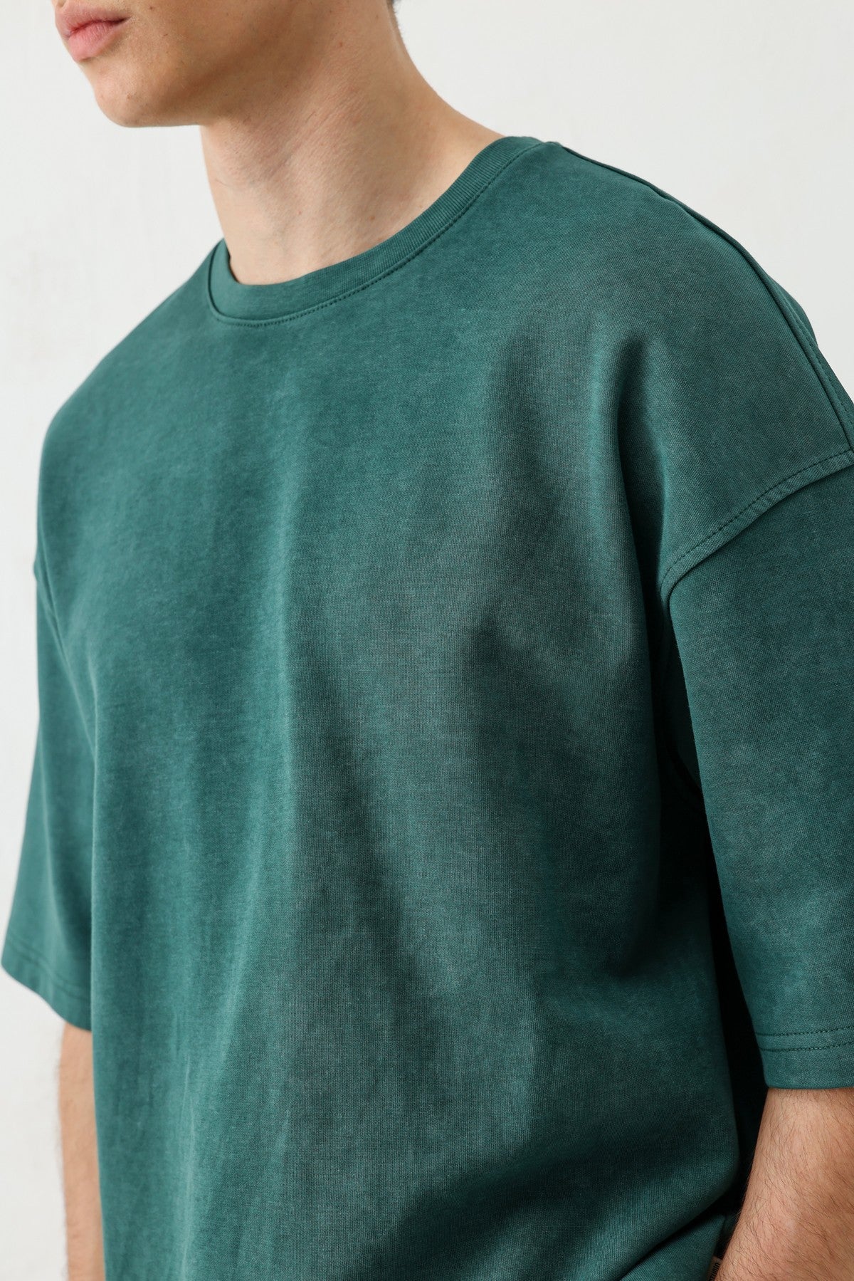 Kısa Kollu Yıkamalı Oversize Tişört