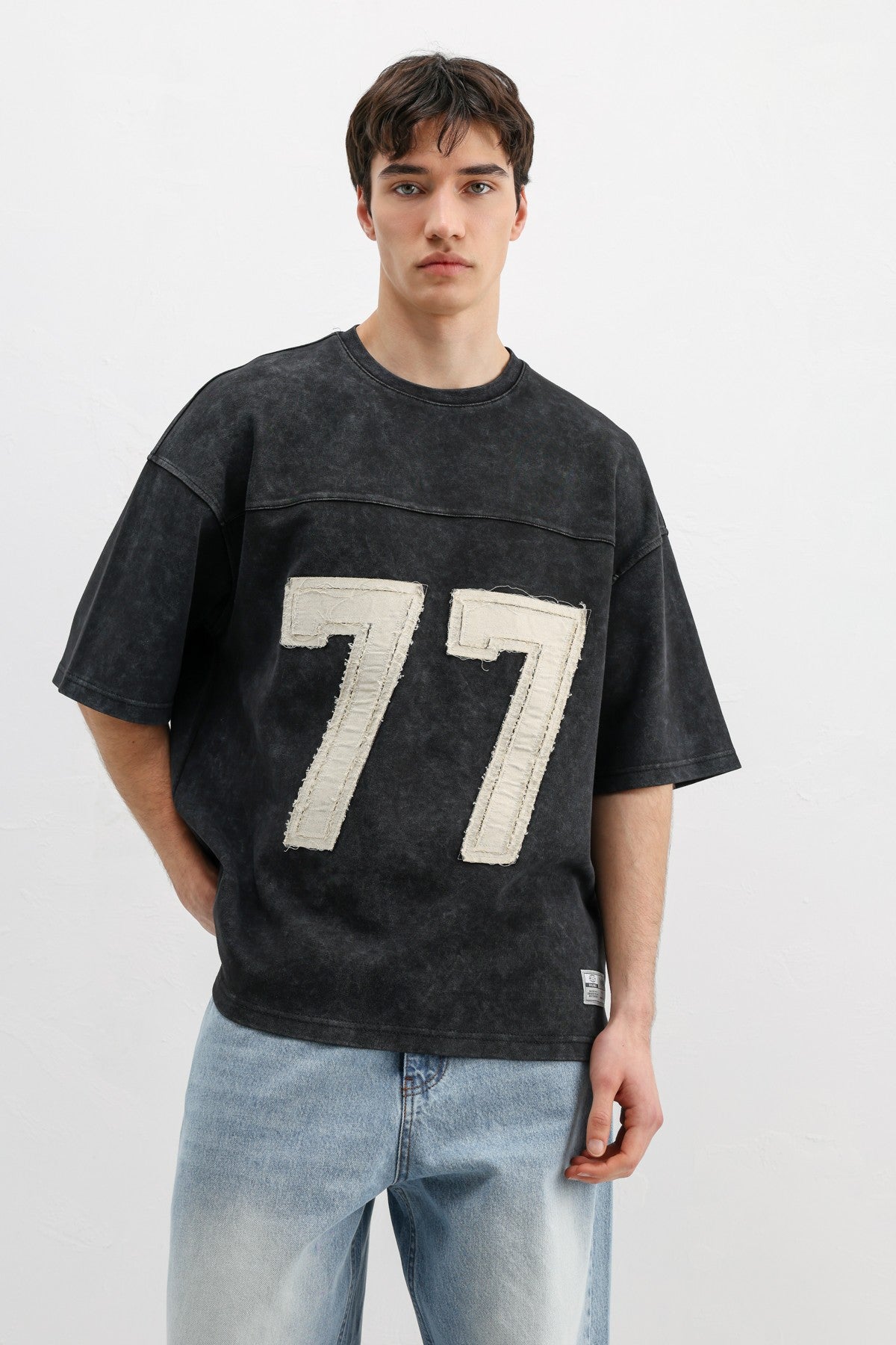 Numara Baskılı Oversize Tişört