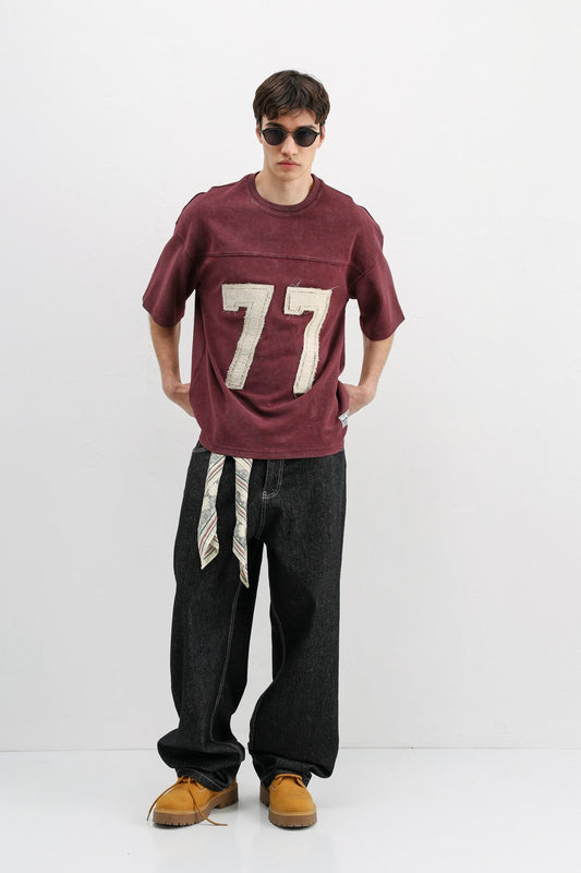 Numara Baskılı Oversize Tişört