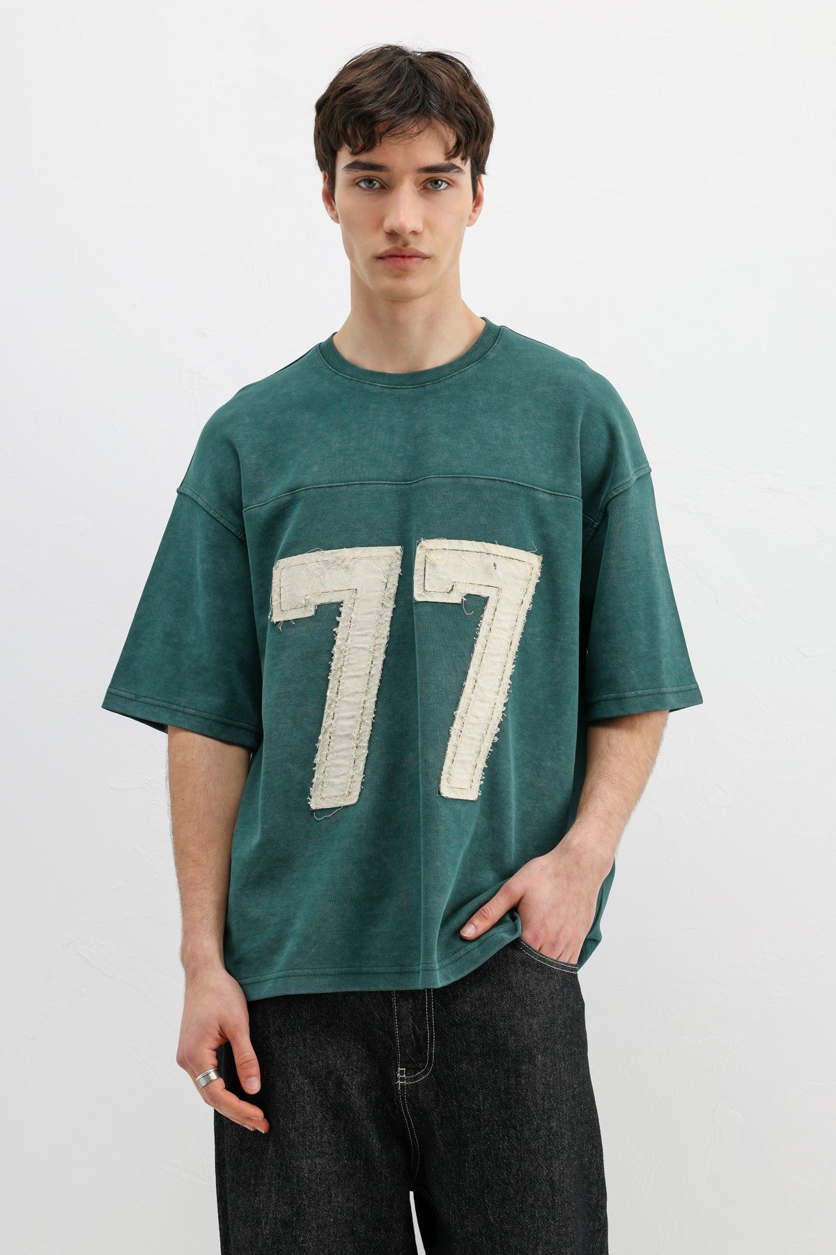 Numara Baskılı Oversize Tişört