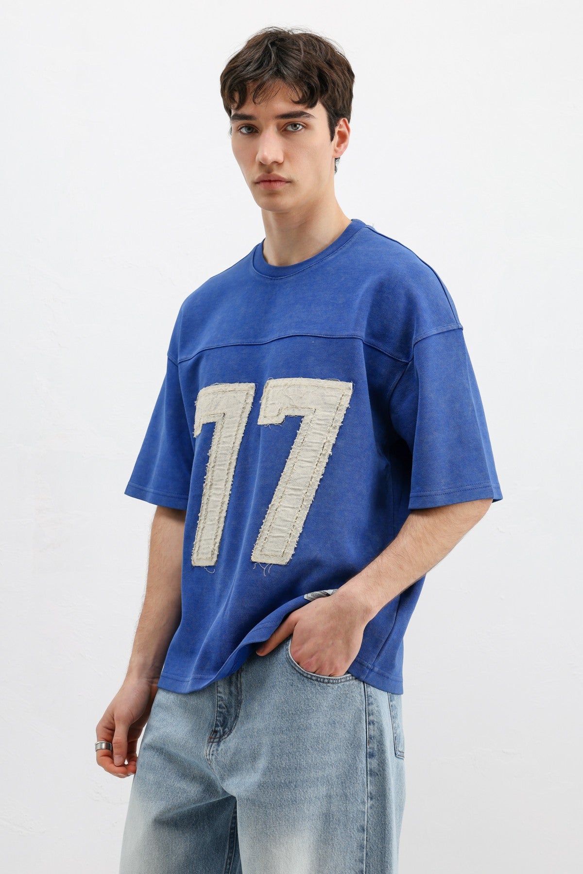 Numara Baskılı Oversize Tişört